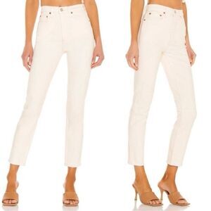 Re/Done 90’s High Rise Ankle Crop Jeans Vintage White Size 26